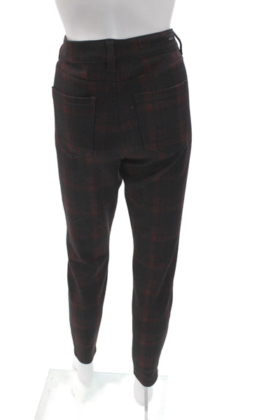 Liverpool Los Angeles Women Jeggings Black Plaid Polyester Button Size 30