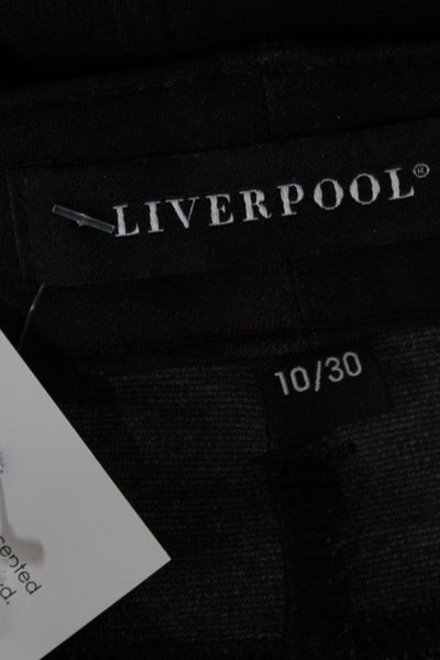 Liverpool Los Angeles Women Jeggings Black Plaid Polyester Button Size 30