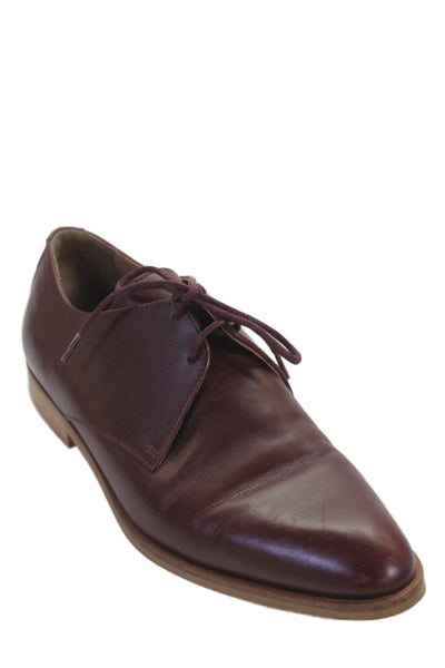 Everlane Womens Leather Pointed Toe Oxfords Burgundy Size 7.5