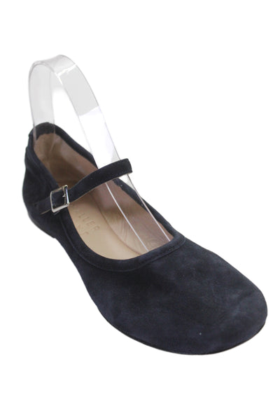 Jamie Haller Womens Suede Mary Jane Flats Navy Size 37 7