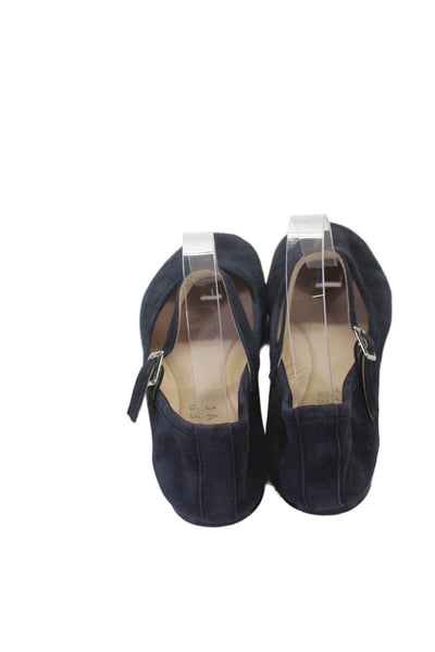 Jamie Haller Womens Suede Mary Jane Flats Navy Size 37 7