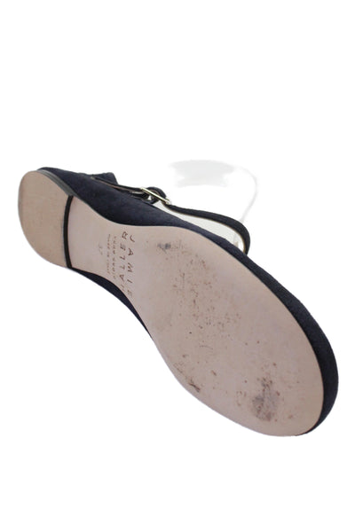 Jamie Haller Womens Suede Mary Jane Flats Navy Size 37 7