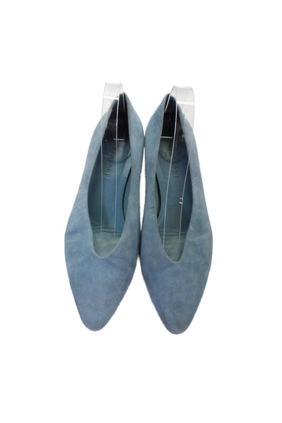 Everlane Womens Suede Pointed Toe Pumps Blue Size 7.5