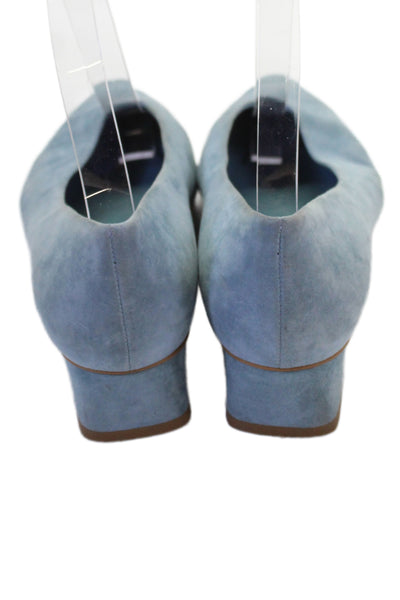 Everlane Womens Suede Pointed Toe Pumps Blue Size 7.5