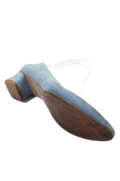 Everlane Womens Suede Pointed Toe Pumps Blue Size 7.5
