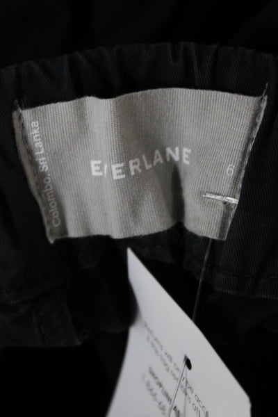 Everlane Womens Chino Shorts Black Cotton Pull On Size 6