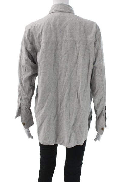 Everlane Womens Collared Button Up Gray Organic Cotton Longsleeve Shirt Size 6