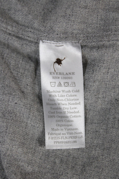 Everlane Womens Collared Button Up Gray Organic Cotton Longsleeve Shirt Size 6