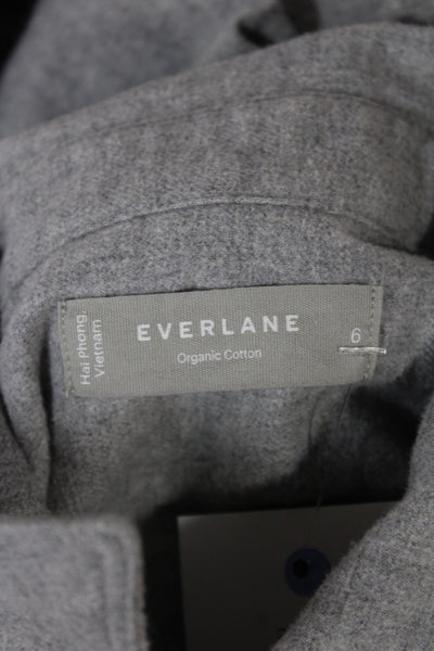 Everlane Womens Collared Button Up Gray Organic Cotton Longsleeve Shirt Size 6