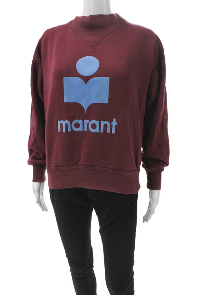 Isabel Marant Etoile Womens Pullover Red Mock Neck Size 38