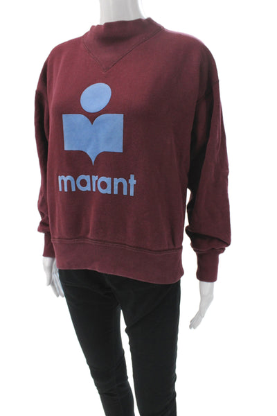 Isabel Marant Etoile Womens Pullover Red Mock Neck Size 38