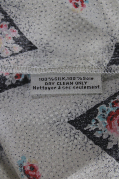 Tucker Women Silk Floral Blouse 3/4 Sleeve Multicolor Size S