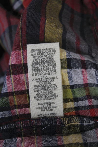 The Great Womens Collared Plaid Cotton Basic Blouse Pullover 3/4 Sleeve Size 1