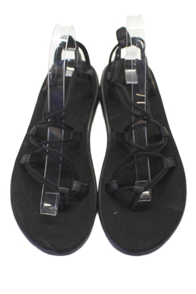 Teva Womens Solid Strappy Sandals Black Size 8