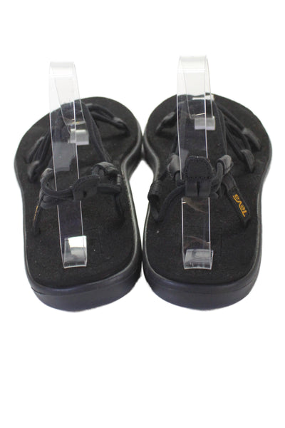Teva Womens Solid Strappy Sandals Black Size 8