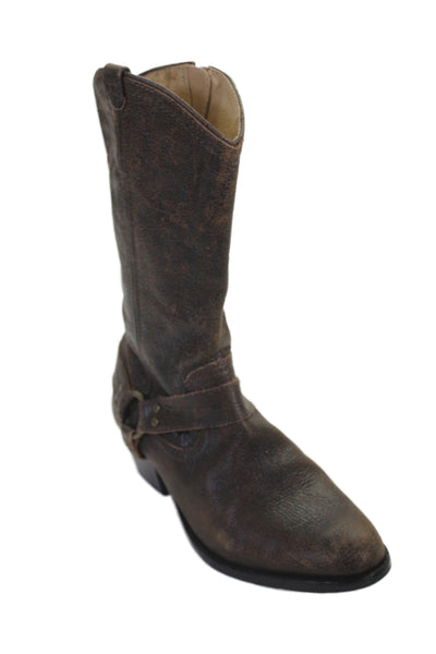 Frye Womens Leather Pointed Toe Side Zip Boots Brown Size 7.5