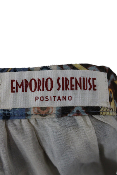 Emporio Sirenuse Positano Women A-Line Skirt Multi Geometric Knee-Length Size 8