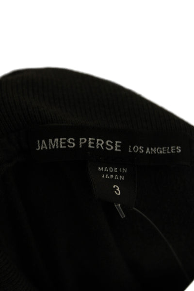 James Perse Mens Short Sleeve Collared Knit Polo Shirt Gray Size 3