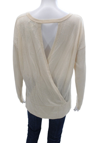 Club Monaco Womens Cashmere Scoop Neck Pullover Sweater Ivory Size S