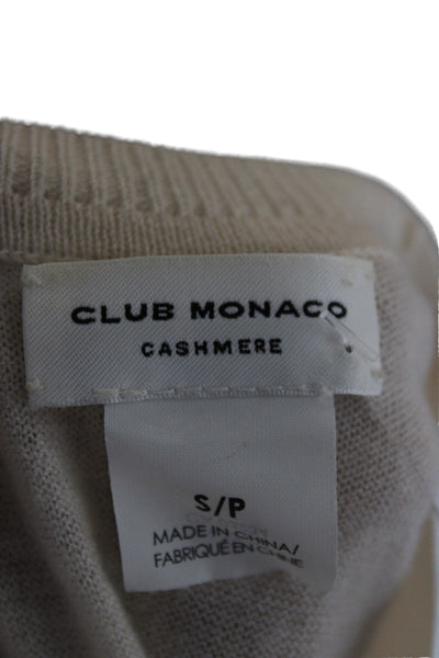 Club Monaco Womens Cashmere Scoop Neck Pullover Sweater Ivory Size S