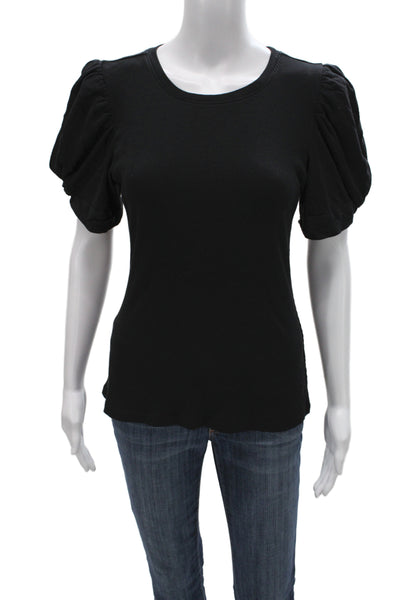 1. State Womens Basic Black Cotton Crew Neck Short Sleeve T-Shirt Size L