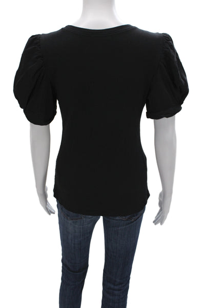 1. State Womens Basic Black Cotton Crew Neck Short Sleeve T-Shirt Size L