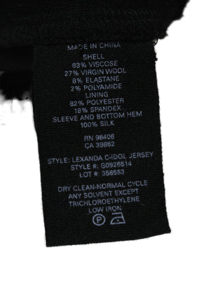 Theory Womens Jersey Blouse Black Long Sleeve Viscose Size M