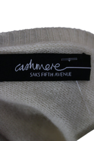 Saks Fifth Avenue Women Pullover Cashmere Skull Scoop Neck Sweater Size M