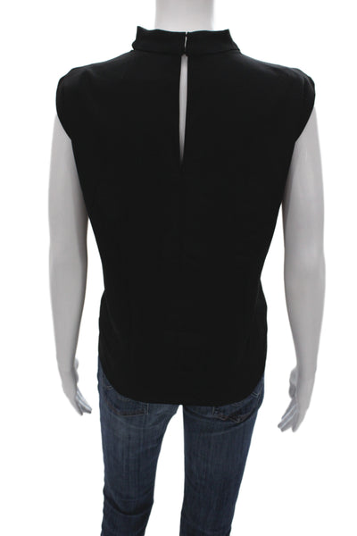 Amanda Uprichard Women Basic Black Sleeveless Cowl Neck Polyester Blouse Size M