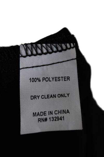 Amanda Uprichard Women Basic Black Sleeveless Cowl Neck Polyester Blouse Size M