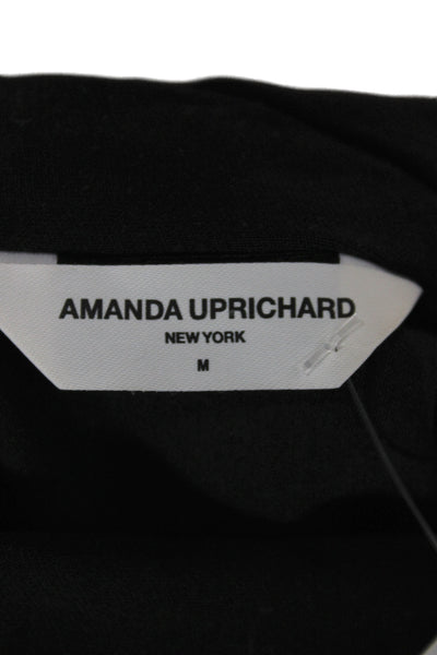 Amanda Uprichard Women Basic Black Sleeveless Cowl Neck Polyester Blouse Size M
