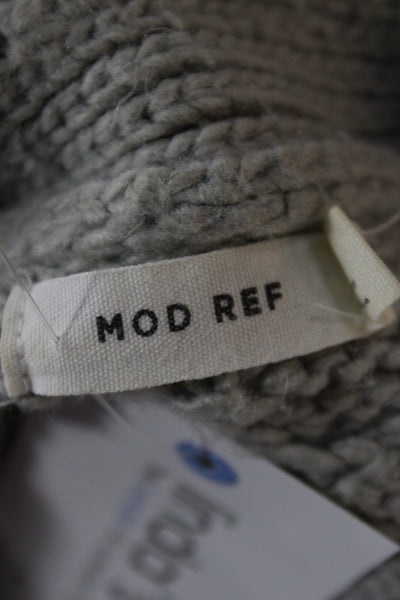 Mod Ref Womens Gray Cardigan Acrylic Round Neck Long Sleeve Size M