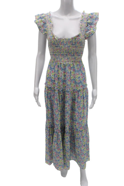 Love Shack Fancy Womens Maxi Dress Multicolor Scoop Neck Cotton Size S