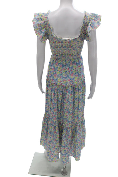 Love Shack Fancy Womens Maxi Dress Multicolor Scoop Neck Cotton Size S