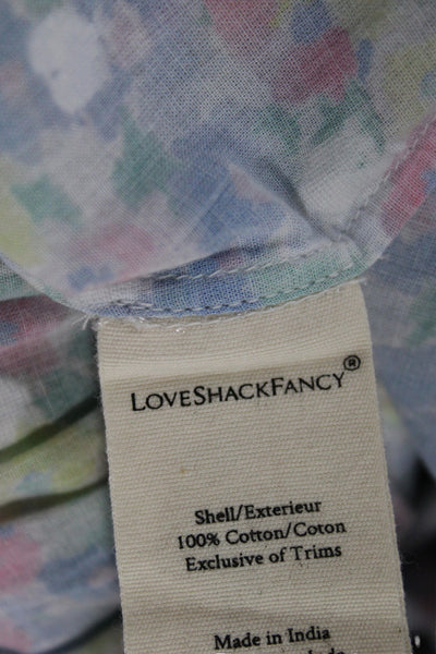 Love Shack Fancy Womens Maxi Dress Multicolor Scoop Neck Cotton Size S