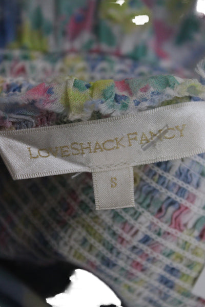 Love Shack Fancy Womens Maxi Dress Multicolor Scoop Neck Cotton Size S