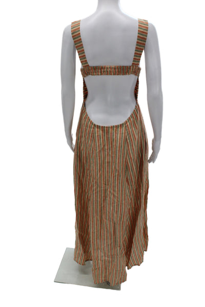 Emporio Sirenuse Womens Maxi Dress Linen Multicolor Sleeveless Size 42