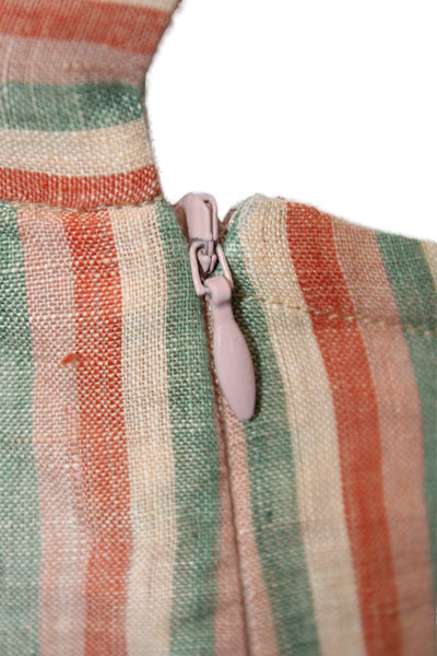 Emporio Sirenuse Womens Maxi Dress Linen Multicolor Sleeveless Size 42