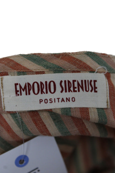 Emporio Sirenuse Womens Maxi Dress Linen Multicolor Sleeveless Size 42