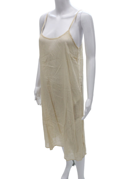 The Great Womens Sundress Beige Cotton Scoop Neck Floral Boho Size 1