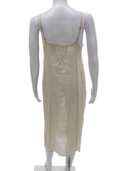 The Great Womens Sundress Beige Cotton Scoop Neck Floral Boho Size 1