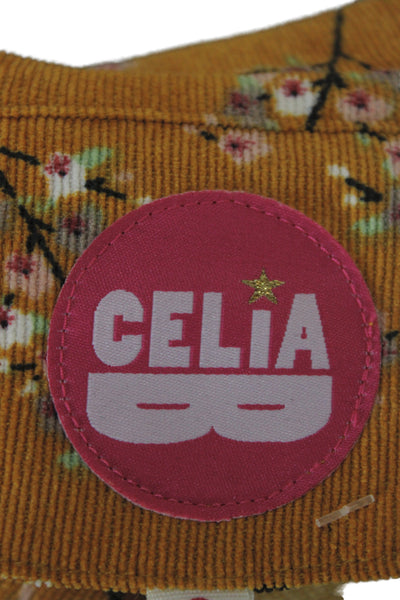 Celia B Women Shirt Dress Yellow Floral Long-Sleeve Collared Midcalf Size S