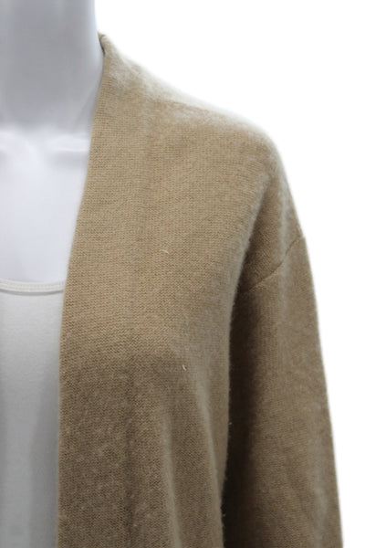 Vince Womens Cashmere V-Neck Cardigan Beige Long Sleeve Size S