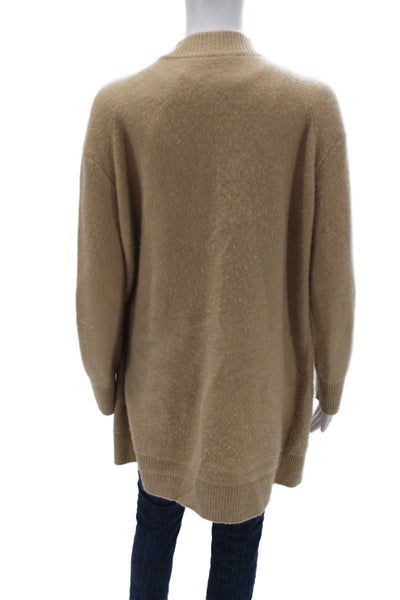 Vince Womens Cashmere V-Neck Cardigan Beige Long Sleeve Size S