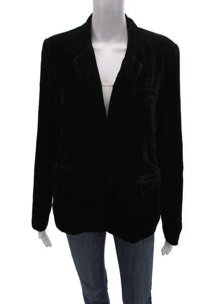 Joie Women Blazer Black Rayon Button Long Sleeve Classic Size 6