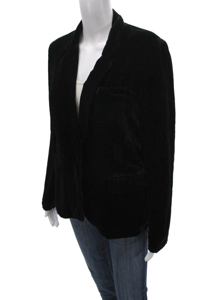 Joie Women Blazer Black Rayon Button Long Sleeve Classic Size 6
