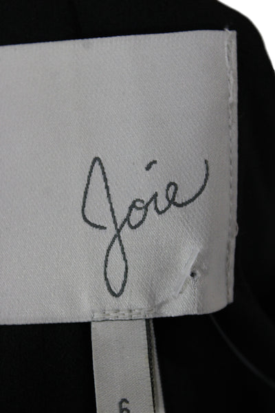 Joie Women Blazer Black Rayon Button Long Sleeve Classic Size 6