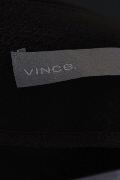 Vince Women Shift Dress Brown Mid-Calf Long Sleeve Round Neck Polyester Size S