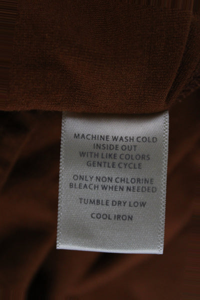 Cuyana Women Basic Organic Pima Cotton Brown Scoop Neck Tee Size M