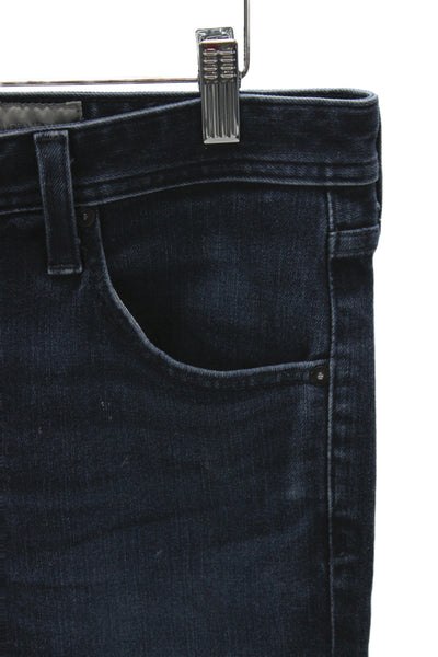 AG Mens Straight High Waist Jeans Blue Cotton Blend Size 31